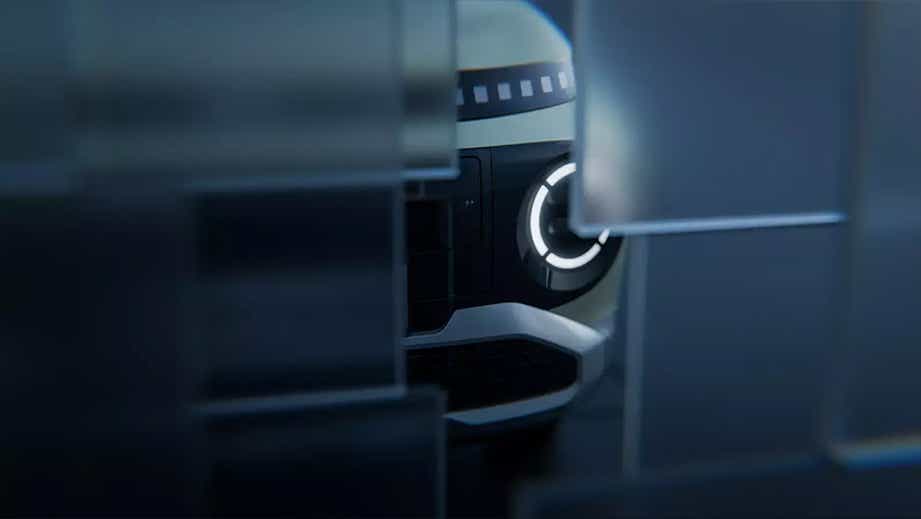 Headlight close-up of a Hyundai Inster EV