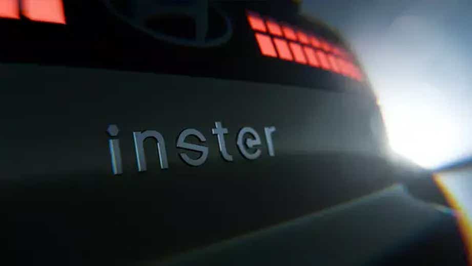 Rear badge close-up of a Hyundai Inster EV