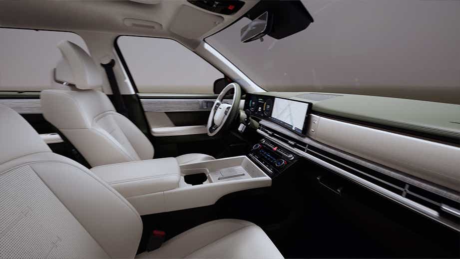 interior dashboard view of a Hyundai New Santa Fe