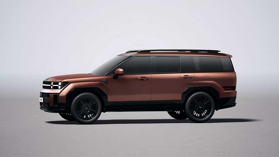 side view of a Earthy Brass Matte Hyundai New Santa Fe