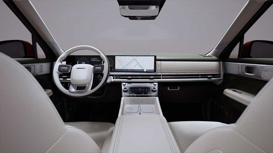 interior dashboard of a Hyundai New Santa Fe