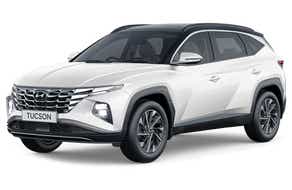 front three-quarter view of a Hyundai Tucson