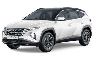 front three-quarter view of a Hyundai Tucson