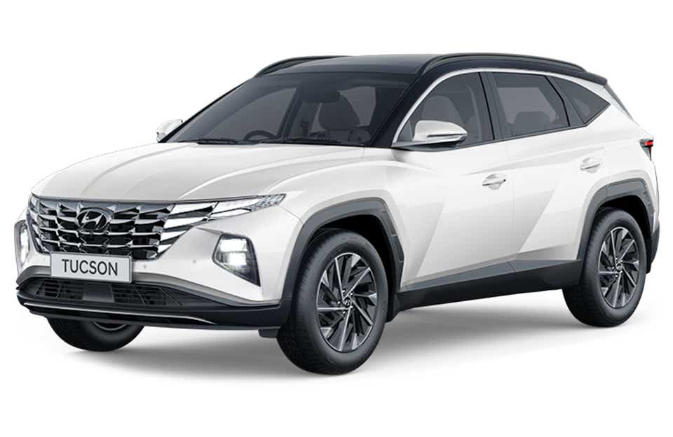front three-quarter view of a Hyundai Tucson