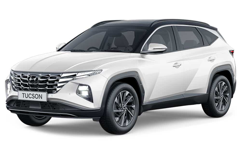front three-quarter view of a Hyundai Tucson