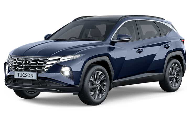 front three-quarter view of a Hyundai Tucson