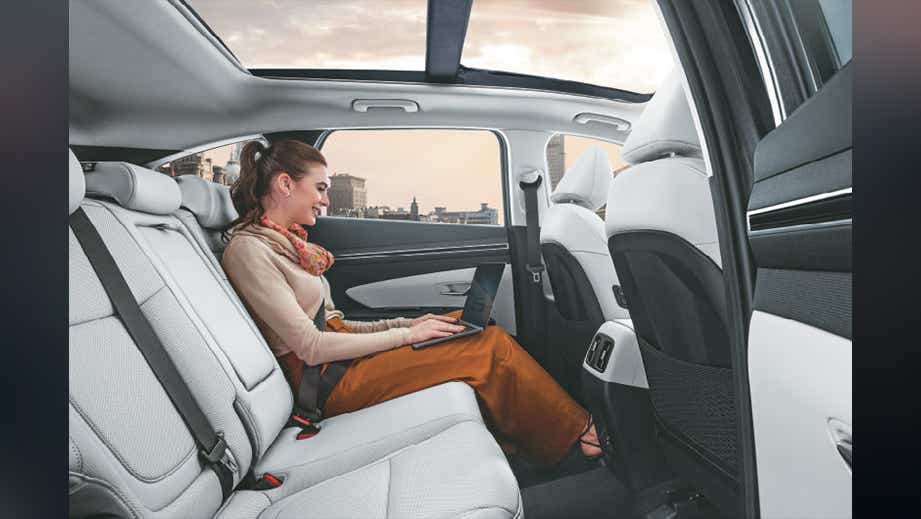 rear seat interior view of a Hyundai Tucson