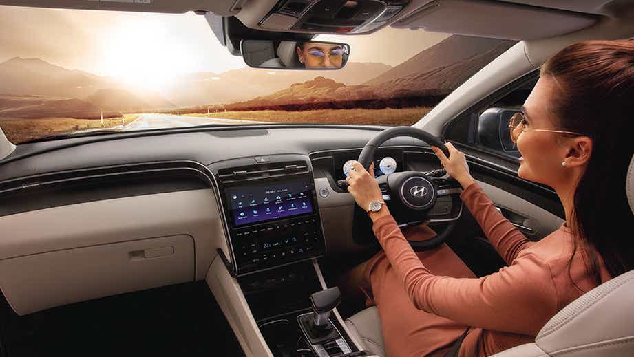 interior dashboard view of a Hyundai Tucson