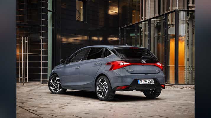 rear three-quarter of a Hyundai i20 N Line