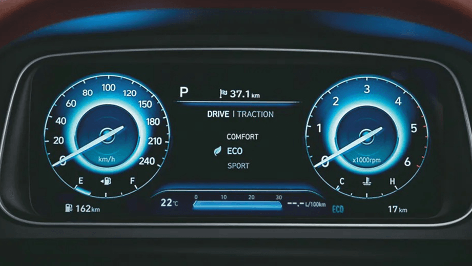 instrument cluster of a Hyundai Alcazar 2021-2023