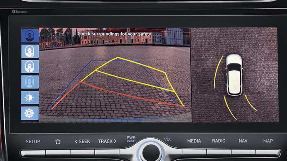 reverse camera and surround view monitor of a Hyundai Alcazar 2021-2023