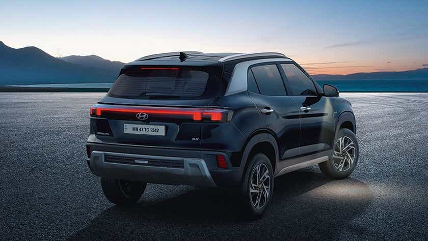 rear three-quarter of a Hyundai Creta SX