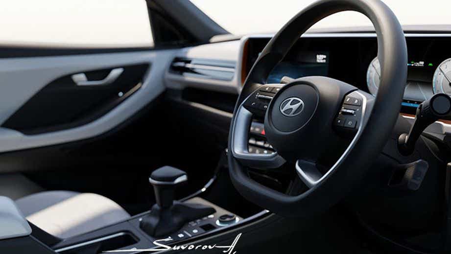 Interior dashboard view of a Hyundai Creta