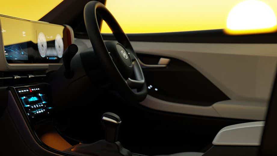 interior dashboard and steering wheel of a Hyundai Creta