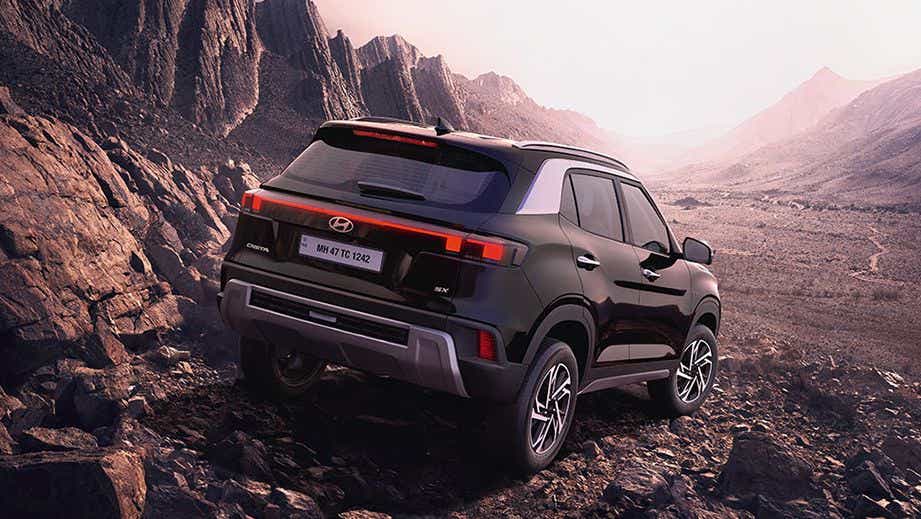 rear three-quarter of a Hyundai Creta