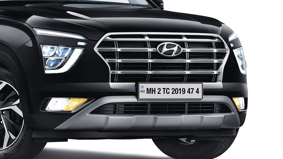 front grille and headlights of a Hyundai Creta 2018-2023