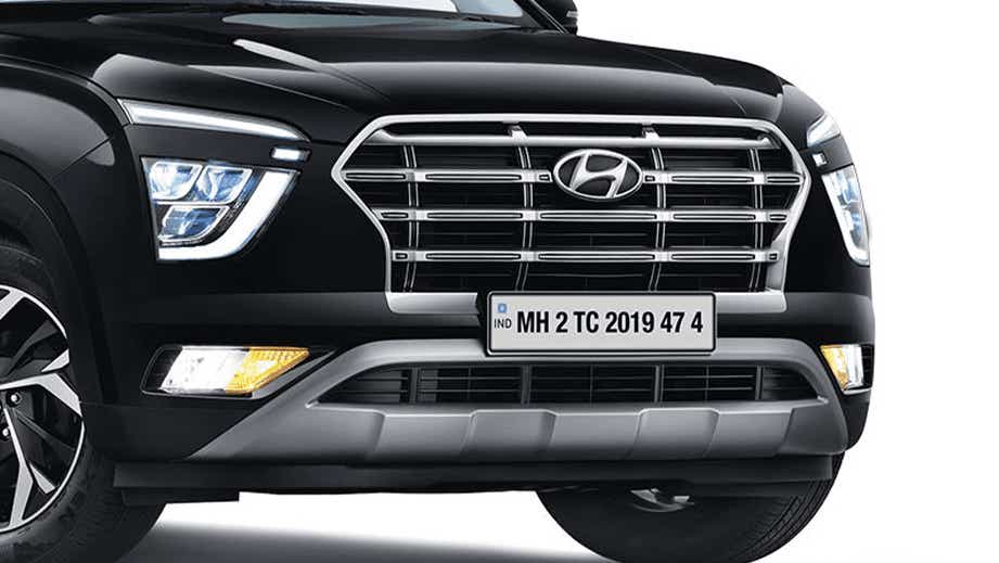 front grille and headlights of a Hyundai Creta 2018-2023