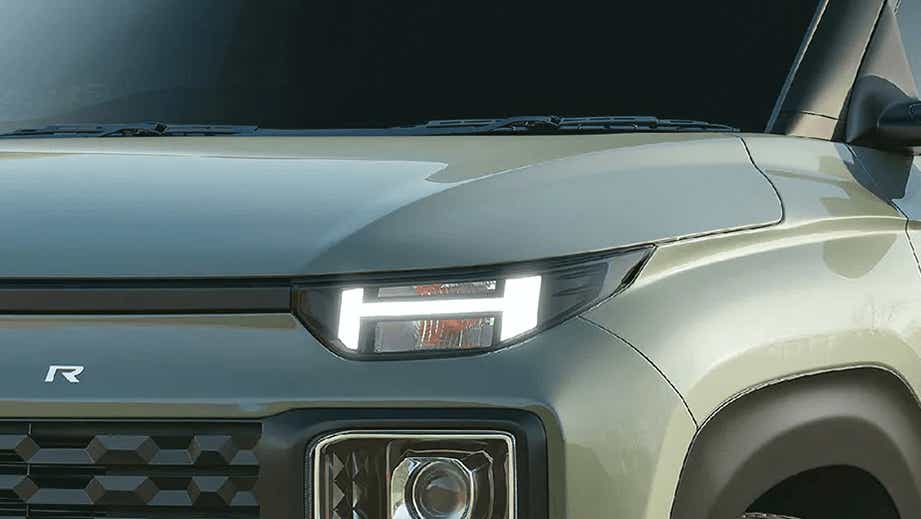 headlight close-up of a Hyundai Exter