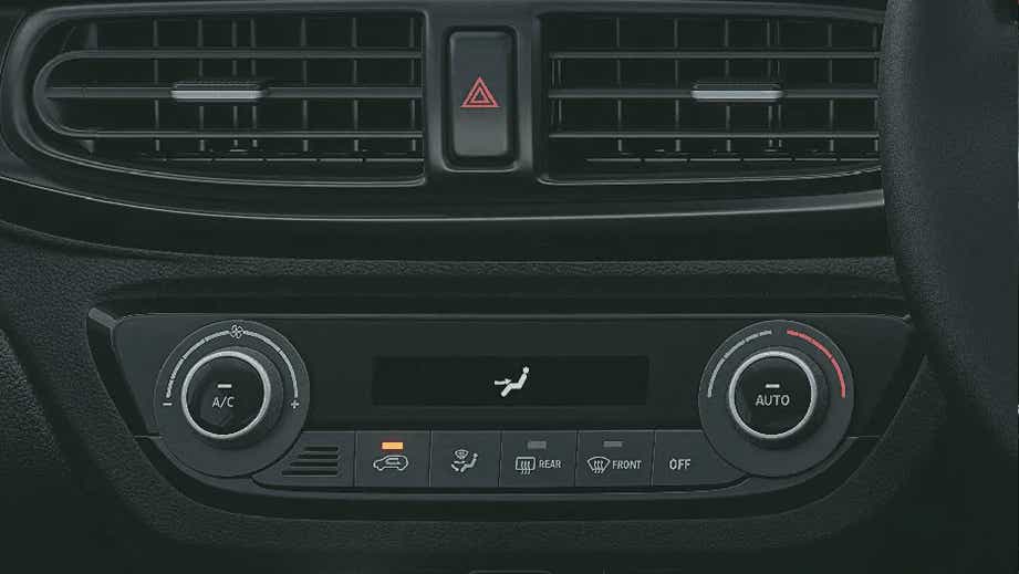 dashboard air-conditioning controls of a Hyundai Exter
