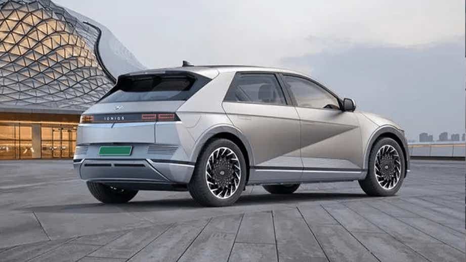 rear three-quarter of a Hyundai IONIQ 5