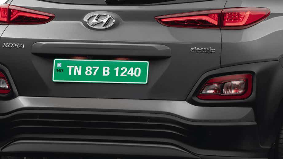 Rear view of a Hyundai Kona Electric