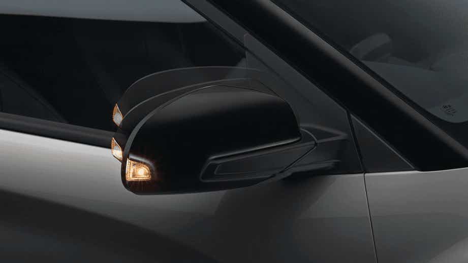 side mirror close-up of a Hyundai Kona Electric