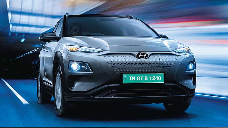 Front view of a Hyundai Kona Electric