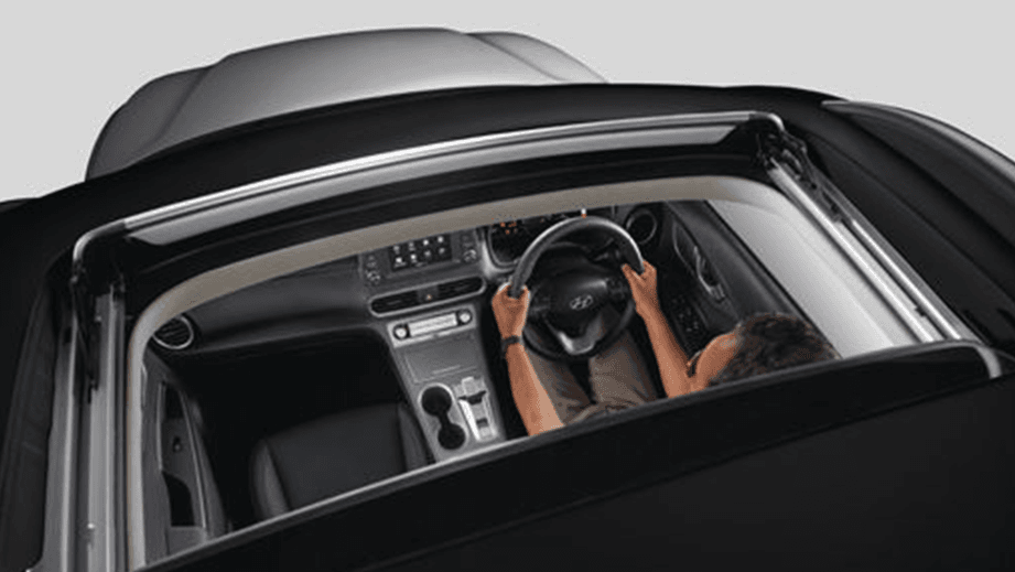interior sunroof view of a Hyundai Kona Electric