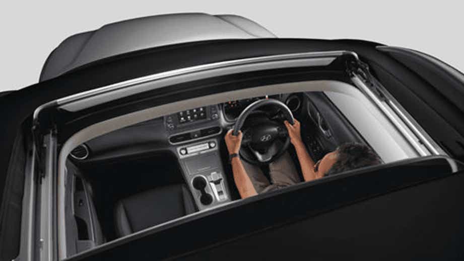 interior sunroof view of a Hyundai Kona Electric