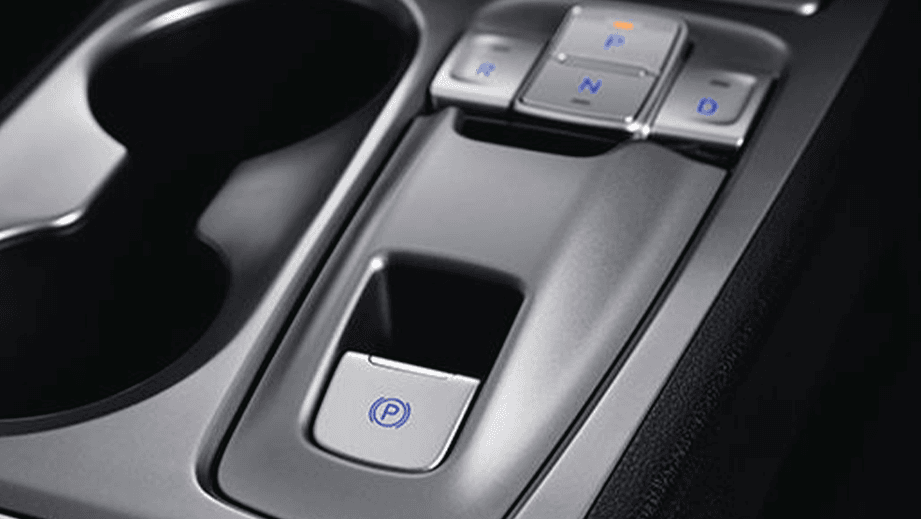 center console and gear controls of a Hyundai Kona Electric