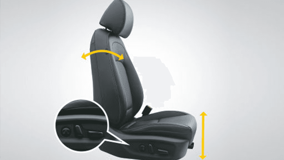 seat adjuster controls of a Hyundai Kona Electric