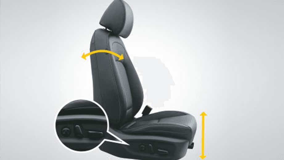 seat adjuster controls of a Hyundai Kona Electric