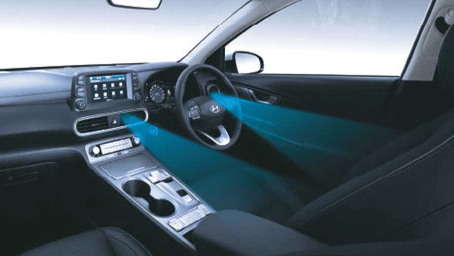 interior dashboard of a Hyundai Kona Electric