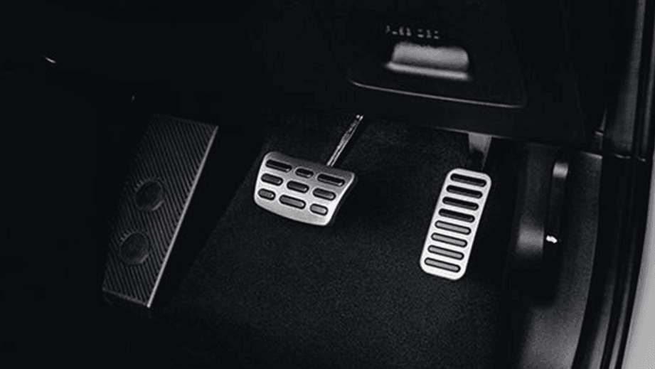 Foot pedals view of a Hyundai Kona Electric