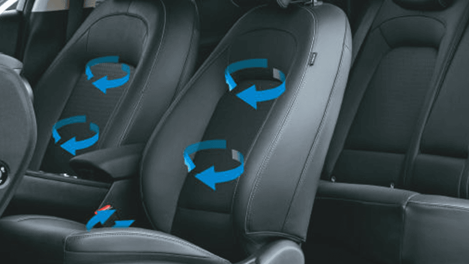 front seat ventilation system of a Hyundai Kona Electric