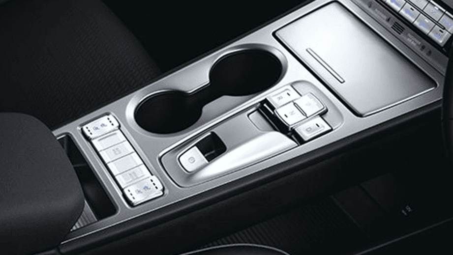 center console view of a Hyundai Kona Electric