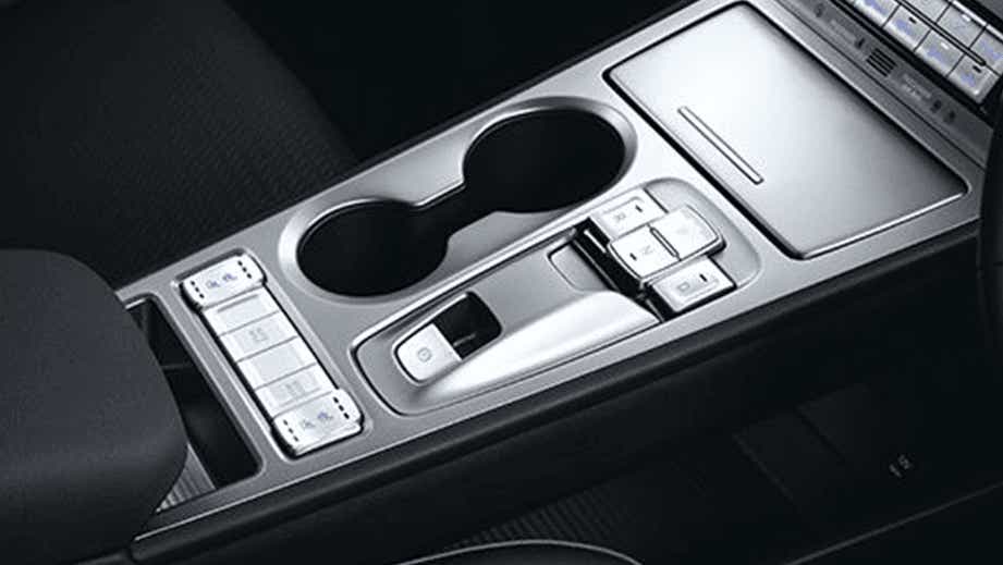 center console view of a Hyundai Kona Electric