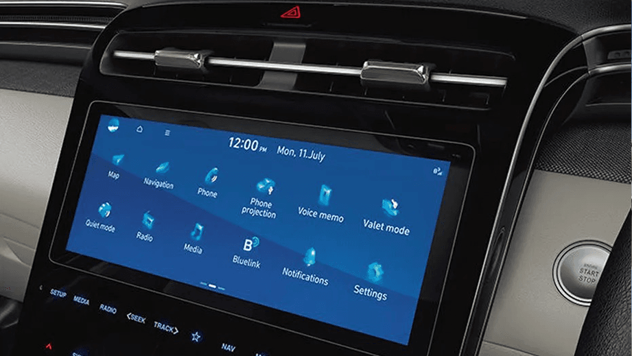 interior dashboard display of a Hyundai Tucson