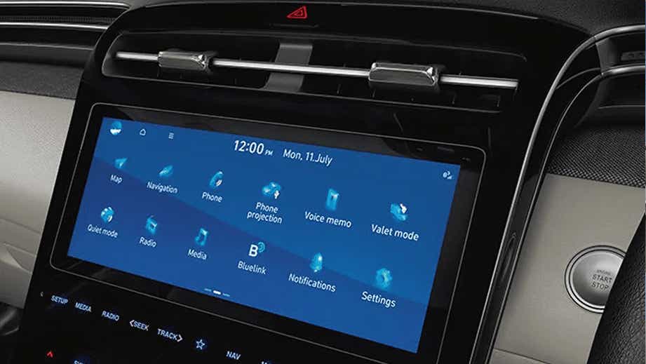 interior dashboard display of a Hyundai Tucson