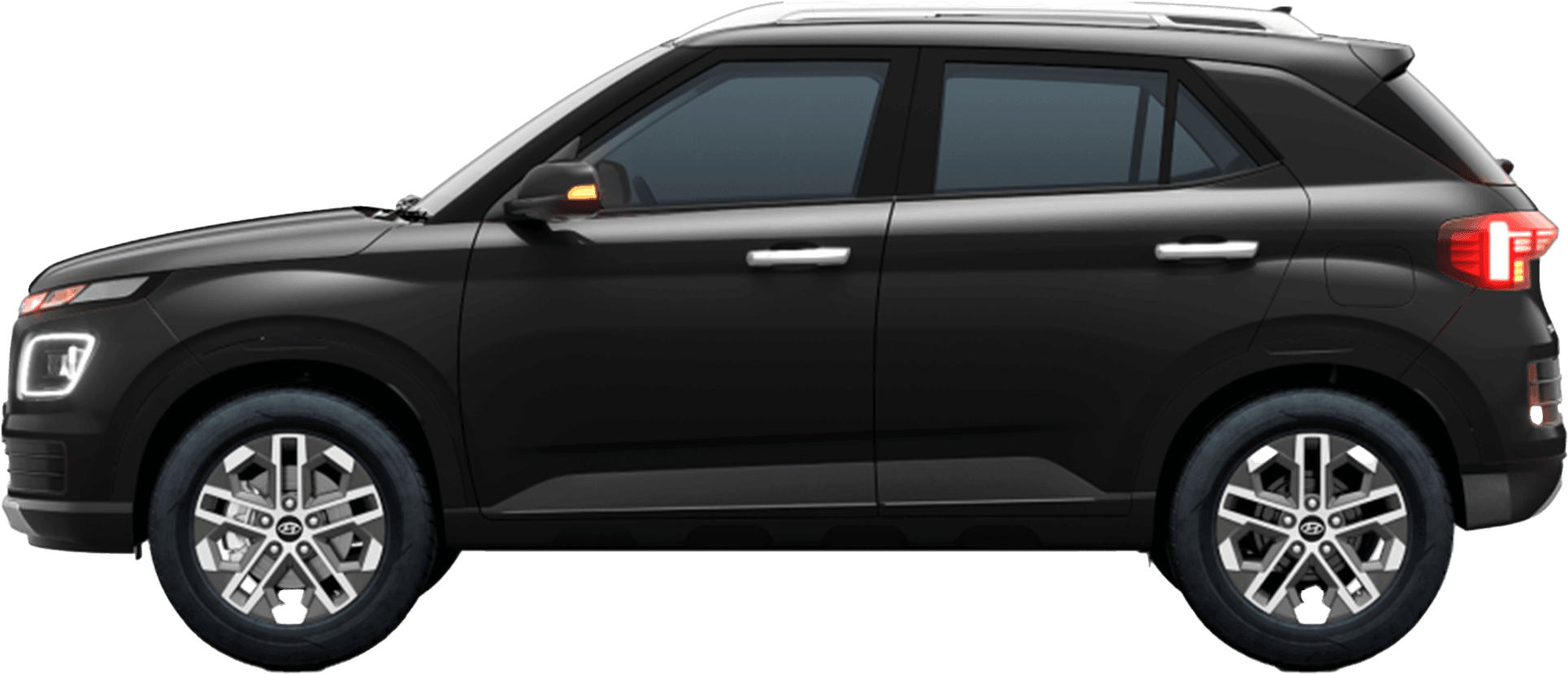 side view of a Abyss Black Hyundai Venue