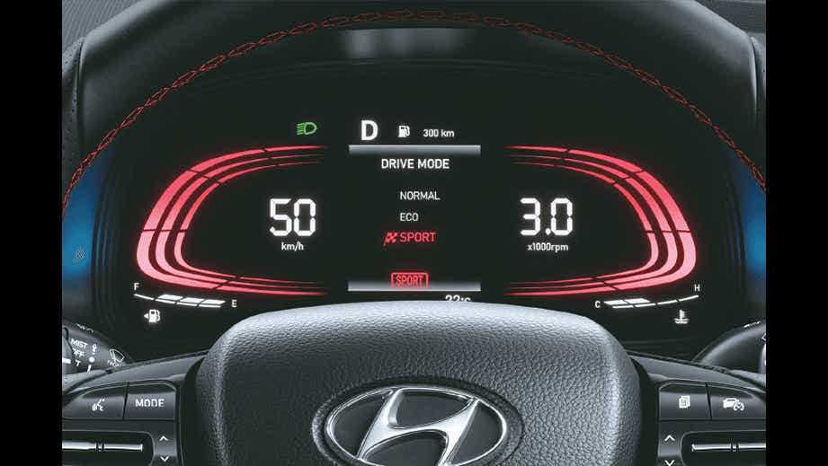 instrument cluster of a Hyundai Venue N Line