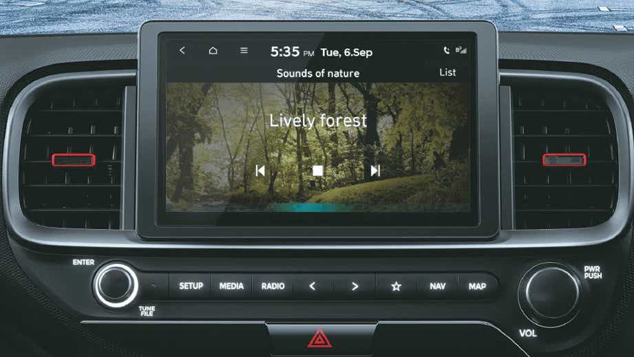 infotainment system display of a Hyundai Venue N Line
