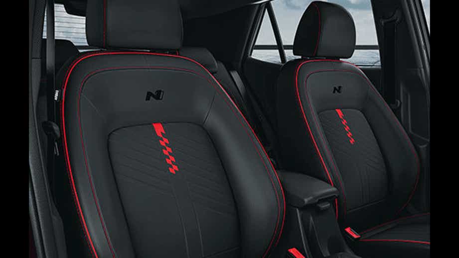 front seats and interior of a Hyundai Venue N Line