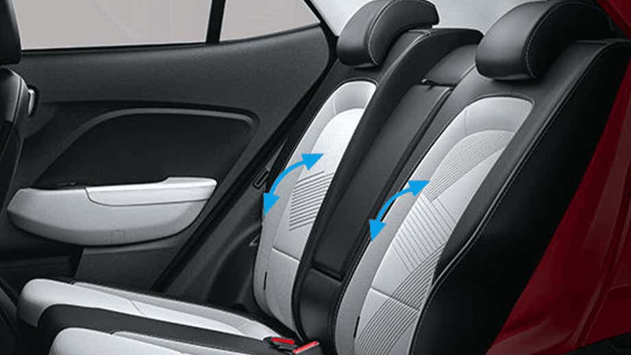 Rear seats and interior upholstery of a Hyundai Venue