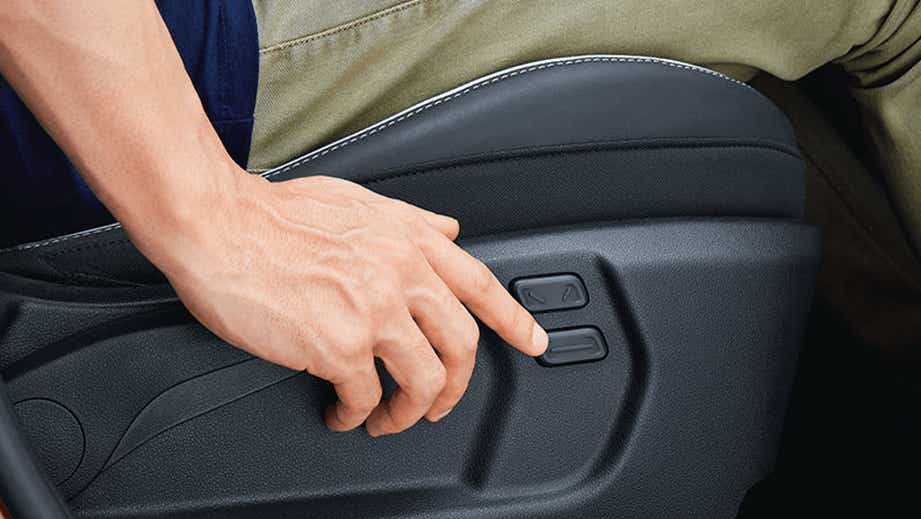 close-up of seat adjustment controls of a Hyundai Venue