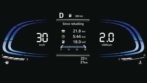 digital instrument cluster of a Hyundai Venue
