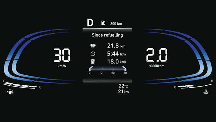 digital instrument cluster of a Hyundai Venue