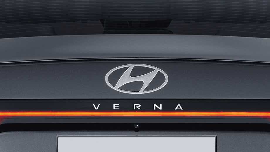 rear close-up of a Hyundai Verna