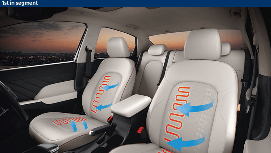 front interior seats of a Hyundai Verna