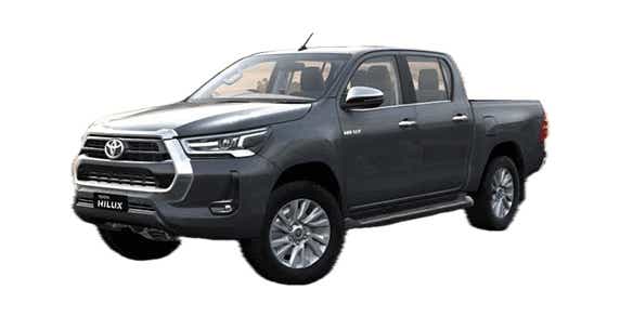 front three-quarter of a Gray Metallic Toyota Hilux